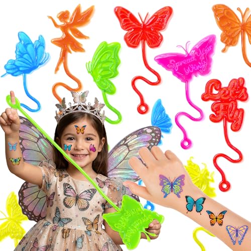 48pc Butterfly Party Favors - Sticky Hands & Tattoos Combo