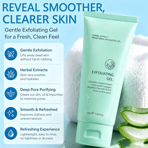 Herbal Exfoliating Gel - Gentle Pore Cleanser for All Skin