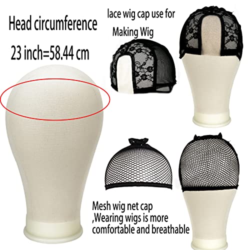 Wig Stand Tripod with Canvas Mannequin Head & Accessories