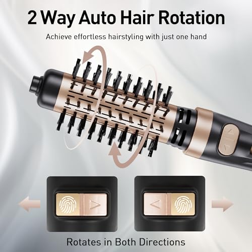 Beautimeter 3-in-1 Rotating Hair Dryer Brush with 2 Interchangeable Heads