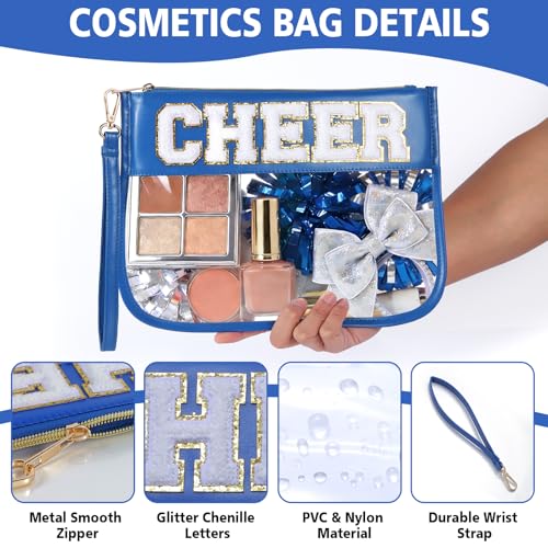 Cheer Chenille Makeup Bag with Wrist Strap - Cheerleader Gift