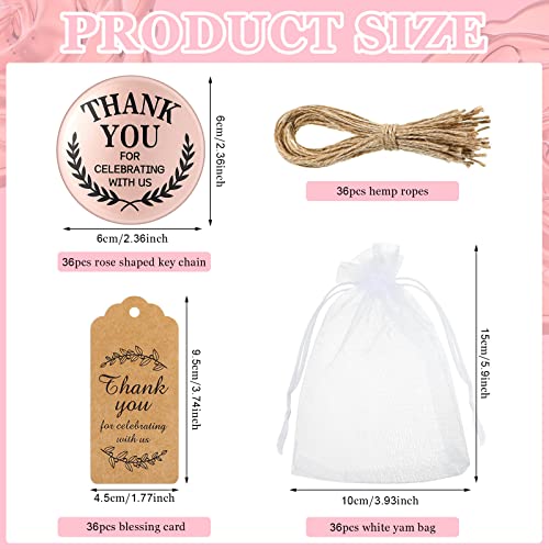 Tatuo 24 Set Thank You for Celebrating with Us Compact Mirror Bulk for Women Appreciation Gifts Bridal Shower Favors for Guests Valentine Galentine's Day Bachelorette Wedding Party Souvenir