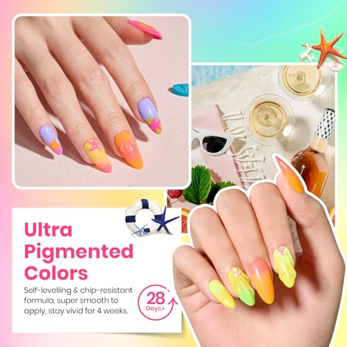 Beetles 47-Piece Gel Nail Polish Kit, 36 Colors with Top & Base Coats