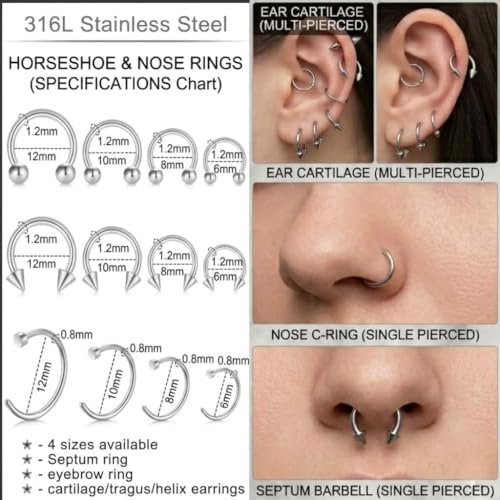 75Pcs Professional Piercing Kit with 14G-20G Needles & Clamps
