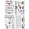 Barbed Wire Temporary Tattoos - 4 Sheet Halloween Costume Set