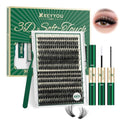 KEYYOU 3D Volume Lash Clusters Kit - 280Pcs D Curl with Bond & Tweezers