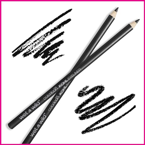 wet n wild Color Icon Kohl Eyeliner Pencil - Rich Hyper-Pigmented Color, Smooth Creamy Application, Long-Wearing Matte Finish Versatility, Cruelty-Free & Vegan - Baby's Got Black