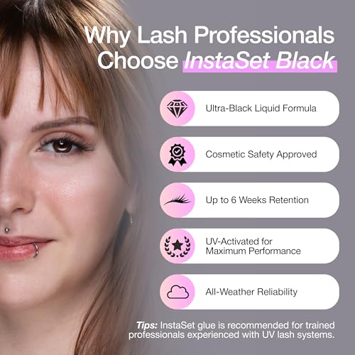 Curacoro UV Lash Glue - Instant Curing Black Adhesive, 5ml
