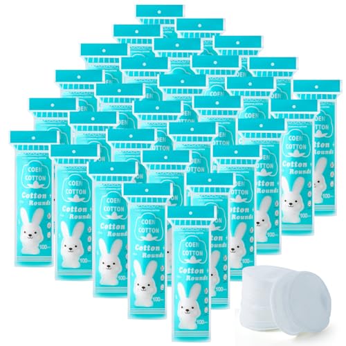 Premium Cotton Rounds, 100 Count (Pack of 30) Cotton Pads for Face, 100% Cotton Makeup Remover Pads, Soft & Non-Irritating for Most Skin Types