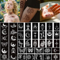 Temporary Tattoo Stencils Kit, 40 Sheets Henna Body Art