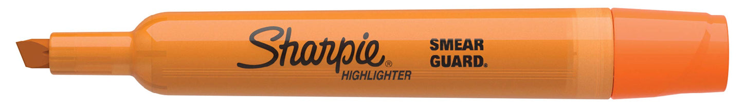 Sharpie Tank Style Highlighters, Chisel Tip, Fluorescent Orange, Box of 12