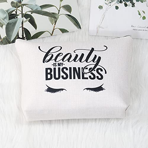 BDPWSS Beauty Is My Business Cosmetic Bag For Lash Girl Lash Boss Eyelashes Artist Zipper Pouch For Beautician Beauty Artist Hairdresser Cosmetology Graduation Gift (beauty is my business Bag)