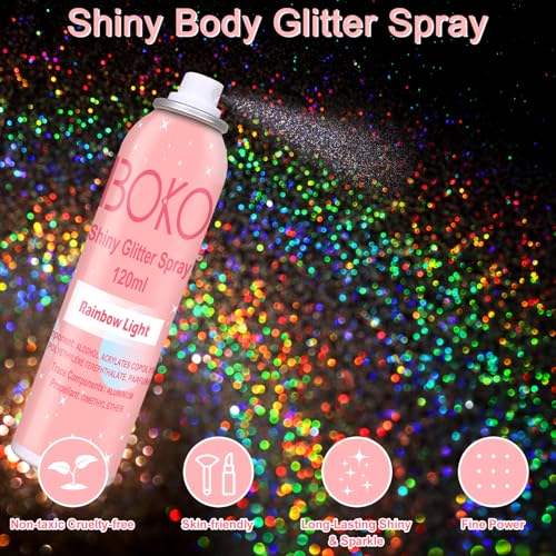 Boko Holographic Silver Body Glitter Spray 120ml