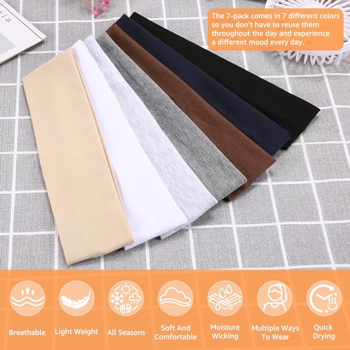 DiyJibb Stretchy Headbands for Women, 7-Pack Non-Slip Sports Yoga