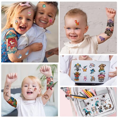 55 Sheets Temporary Tattoo for Men and Women, 8 Full Arm Fake Tattoos, 17 Half Arm Fake Skull Flower Tattoos, 30 Tiny for Adults Kids Body Shoulder Tattoos Stickers Waterproof Realistic Long-Lasting