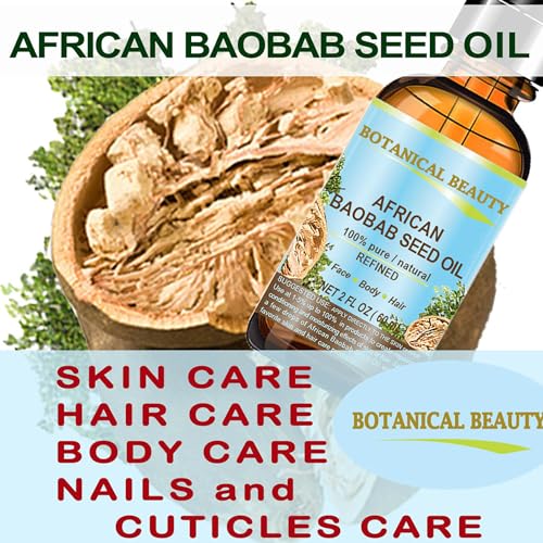 Botanical Beauty? BAOBAB SEED OIL 100% Pure Natural Refined Cold-Pressed Carrier Oil 1 Fl oz 30 ml For Face Skin Body Hair Lip Nails Rich in Vitamin C