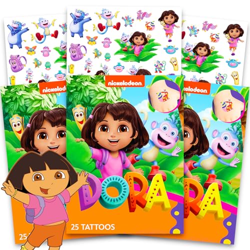 Dora the Explorer Temporary Tattoos Set - 75 Pack Party Favors