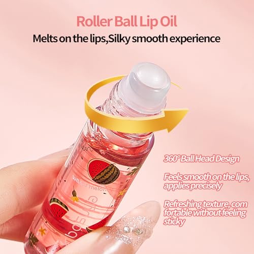 ADMD Tinted Lip Oil Roller - 6 Pack Hydrating Gloss
