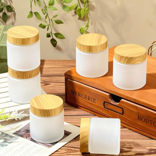 Norme 24 Pcs 4oz Glass Jars with Airtight Lids Frosted