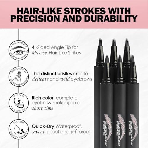 Anglicolor Microblading Eyebrow Pen Easy To Use,Eyebrow Pen Natural,Eyebrow Brush PenTo Hair-Like Strokes, Long-Lasting,Quick Drying,Outlining Filling Eyebrow Makeup 01 CARAMEL BLONDE