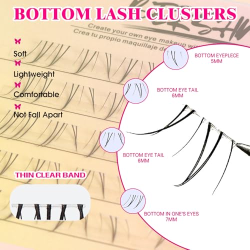 Cat Eye Bottom Lash Clusters - DIY Extensions with Clear Band