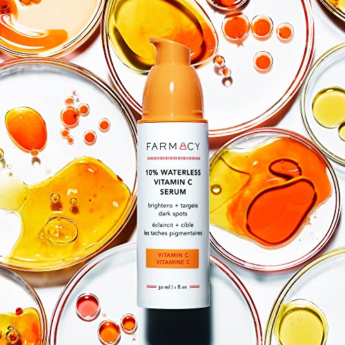 Farmacy 10% Vitamin C Serum for Face - Brightening Vitamin C Face Serum to Firm + Smooth Skin Texture - L Ascorbic Acid + Tangerine Peel Infused Skin Care to Hydrate and Even Skin Tone (30ml)
