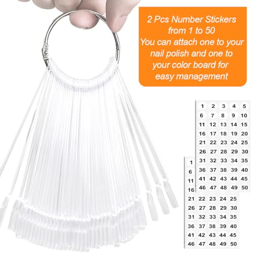 Transparent Nail Swatch Sticks 50PCS Clear Practice Tips for Nail Art & Display - Variation of THIS listing