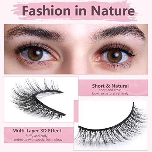Short Natural False Lashes 7-12mm 3D Mink 10 Pairs