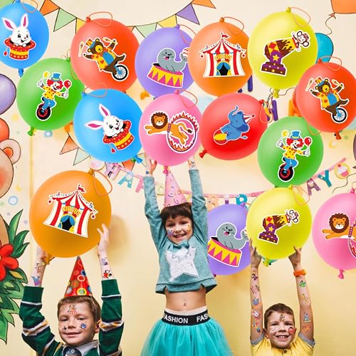 72-Piece Carnival Party Favors Set with Punch Balloons & Tattoos