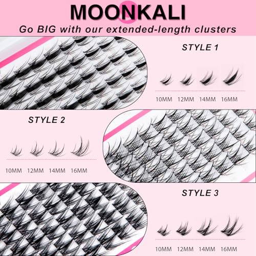 MOONKALI D Curly Manga Lash Clusters Kit 10-16mm