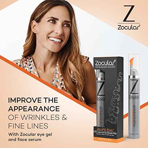 Zocufill Elixir Eye Gel and Face Serum - Eye Bags Treatment for Women and Men - Reduce the Appearance of Dark Circles, Puffy Eyes, Fine Lines and Wrinkles