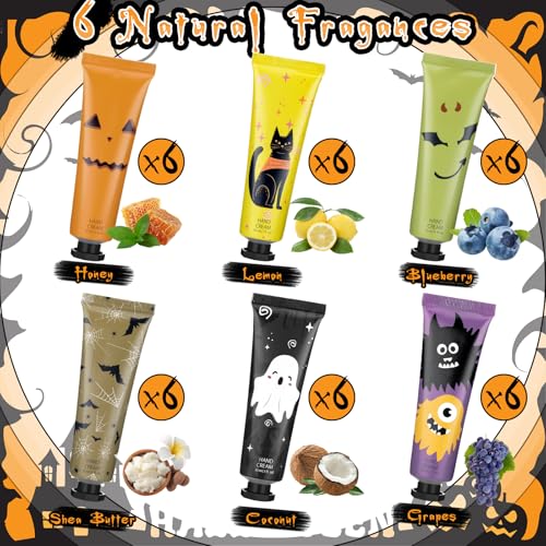 Halloween Hand Cream Gift Set - 36 Mini Lotions with 6 Scents