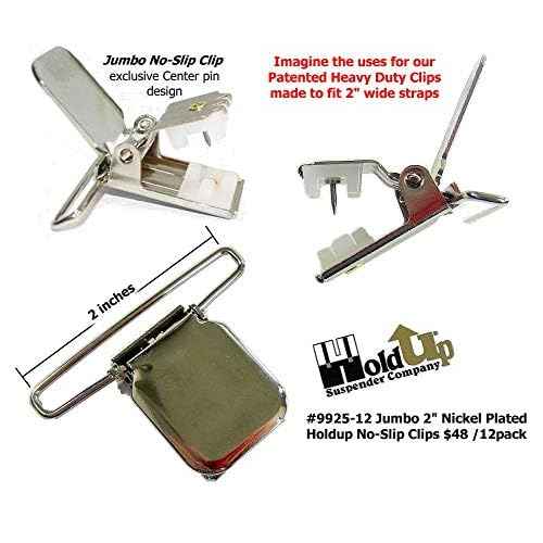 Holdup Silver No-Slip replacement patented clips (12, 2")
