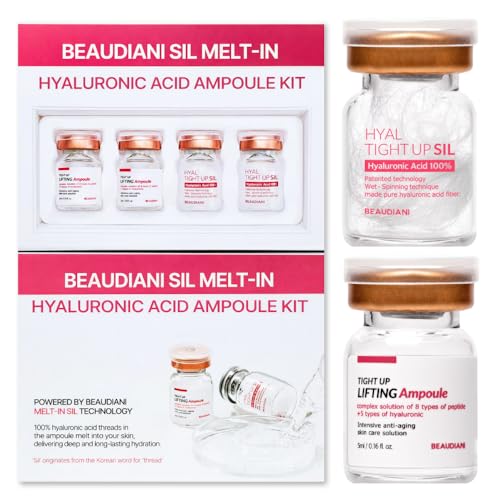 BEAUDIANI Sil Melt-In Hyaluronic Acid Serum & Ampoule Kit, 2 Session Intensive Hydration Program Korean Skincare Melt-In Hyaluronic Thread Serum