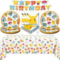 Pokemon Birthday Party Kit for 16 - Tablecloth, Plates, Napkins & Banner