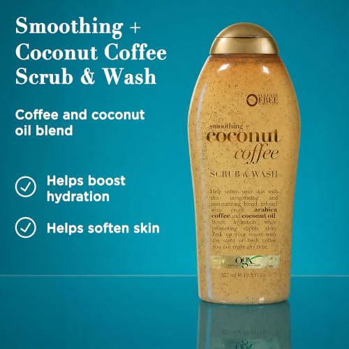 OGX Coconut Coffee Exfoliating Body Scrub – Hydrating & Moisturizing