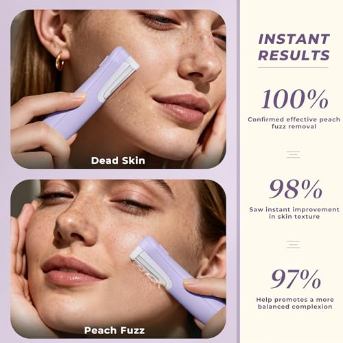 WLU Dermaplane Razor for Women – Peach Fuzz Removal, 3 Speeds, LED