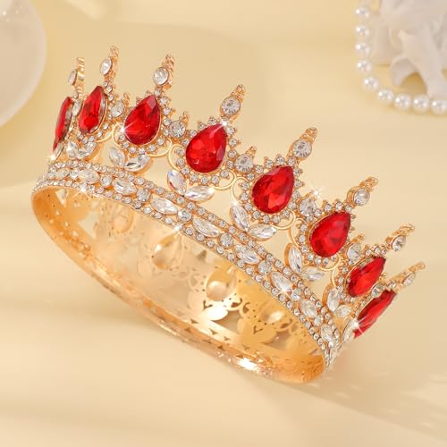 FORSEVEN Queen Crown Rhinestone Tiara for Women Wedding