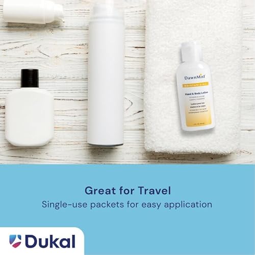 DawnMist Dukal Hand and Body Lotion with Dispensing Cap, 2 oz. ? Pack of 5 Travel-Sized Moisturizing Bottles for Soft, Hydrated Skin