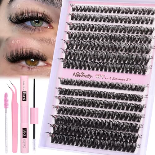 Newcally 50D+60D Lash Clusters Kit - DIY Eyelash Extensions