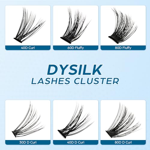 DYSILK Lashes Clusters Individual Lashes - Fluffy Lash Clusters 280pcs DIY Lash Extension Mink Eyelash Clusters Wispy 10-16mm Volume Lash Clusters C Curl Reusable (60D+80D-Fluffy-10-16mm Mix)