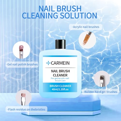 Nail Brush Cleaner 1pcs - Gel & Nail Art Brush & Makeup Brush Care, 40ml