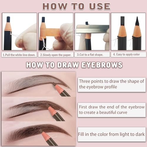 Waterproof Eyebrow Pencils 6 Piece Set Black