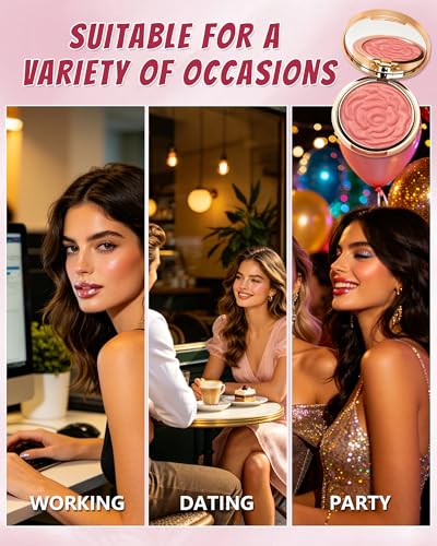 Peach Pink Blush Palette - Silky Shimmer Glow for Cheeks