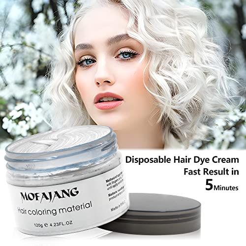 White Hair Wax Color - Temporary Styling Clay 4.23 oz