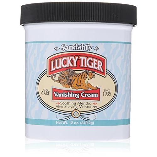 Lucky Tiger Sandahl¡¯s Vanishing Cream, 12 oz | Classic Cooling After-Shave Moisturizer with Menthol & Peppermint Oil | Soothes Razor Burn, Refreshes Skin, Absorbs Fast