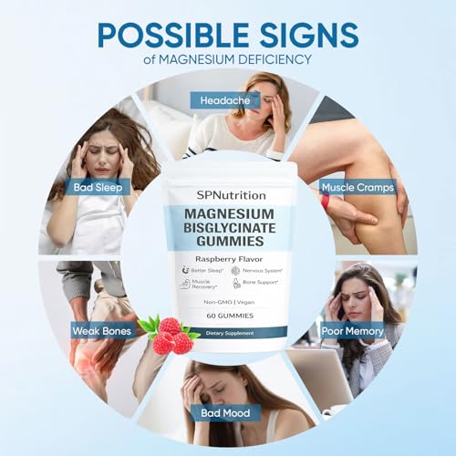 Magnesium Bisglycinate Gummies – 60 Raspberry Gummies for Muscle & Nerve Health