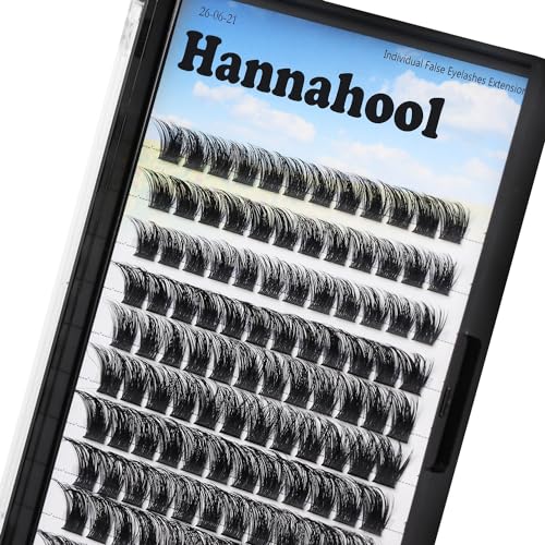 Hannahool 120pcs D Curl Individual Wide Stem Cluster DIY Eye Lashes Extensions Mixed 10-12-14-16mm/14-16-18mm/12-14-16mm Makeup Dramatic Volume Lashes (mixed 12-14-16mm)