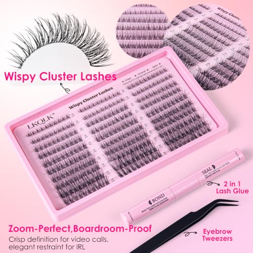 Wispy Eyelash Clusters Kit - 300pcs C Curl DIY Lash Extensions