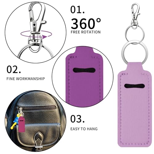 5 Pcs Chapstick Keychain Lip Balm Holder - Portable Chapstick Holder Key Chain Lip Gloss Holder Keychain with Clip Gift for Women